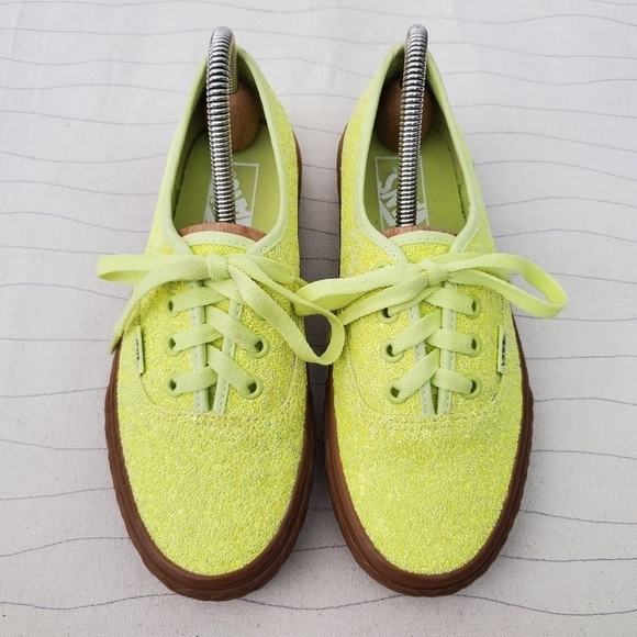 Vans Womens Neon Yellow Ice Cream Glitter Sneakers Skate Shoes Size 6.5 - Picture 3 of 10